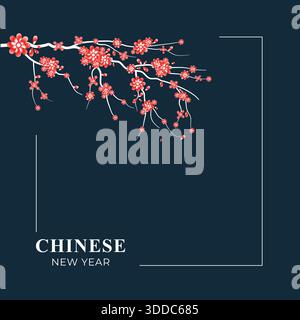Buon design cinese per il nuovo anno. Canto zodiaco cinese e simbolo. Capodanno lunare giapponese, coreano, vietnamita. Illustrazione Vettoriale