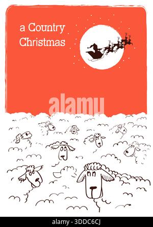 Natale da cowboy con stivaletto da cowboy e luci natalizie decorazioni natalizie su sfondo vintage con texture a poster vecchio. Illustrazione Vettoriale