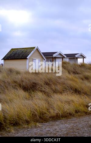 Baite sulla spiaggia o villette con bagno a Falsterbo Svezia, Skane 2025 Foto Stock