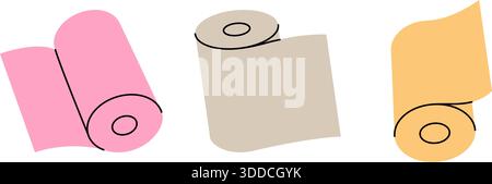 Carta igienica morbida. Carta igienica, tovaglioli, salviette e altri prodotti per l'igiene. Illustrazione vettoriale Illustrazione Vettoriale