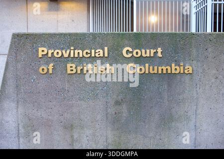 Il tribunale provinciale della Columbia Britannica sulla Main Street a Vancouver, British Columbia. Foto Stock