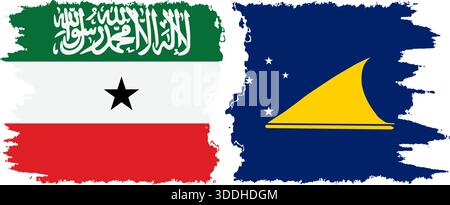 Tokelau e Somaliland grunge bandiere connessione, vettore Illustrazione Vettoriale