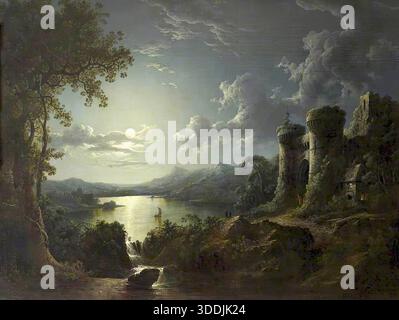 Sebastian Pether - paesaggio lunare sul fiume con una porta Monumentale Foto Stock