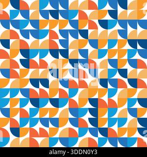 Sfondo geometrico astratto minimo. Design circolare quadrato e triangolare. Illustrazione Vettoriale