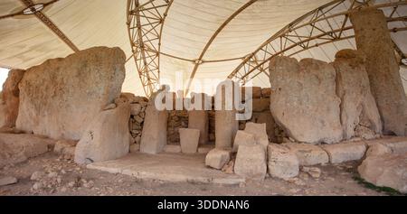 Sito archeologico pre-storico di Hagar Qim e Mnajdra Foto Stock