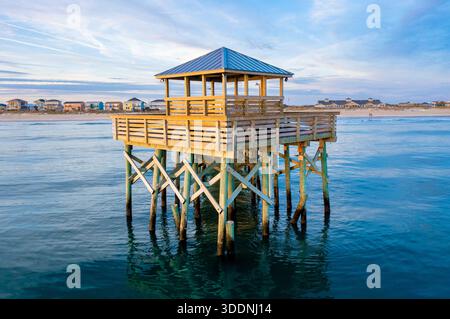 Foto aerea del molo Oceanana, Atlantic Beach, North Carolina Foto Stock