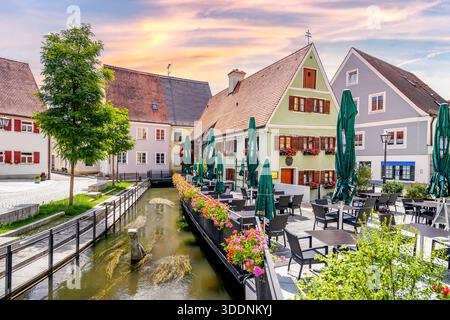 Città vecchia di Mindelheim, Germania Foto Stock