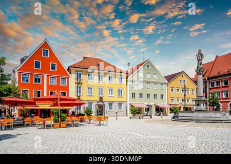 Città vecchia di Mindelheim, Germania Foto Stock