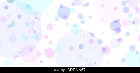 Il design presenta una collezione di cerchi in diverse dimensioni e colori sparsi su uno sfondo bianco. La disposizione crea un giocoso e. Illustrazione Vettoriale