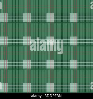 Motivo senza cuciture Gingham verde e rosso, tessuto Heritage Check festivo Design ideale per tessuti, t-shirt, pigiami, stampe da nursery, sciarpe, sfondo Illustrazione Vettoriale