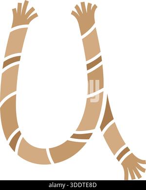 Logo U lettera concetto corda Illustrazione Vettoriale
