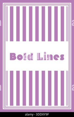 Una copertura alta con dense strisce verticali viola e una fascia bianca al centro che riporta linee audaci. Illustrazione Vettoriale