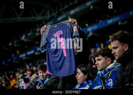 Barcellona, Spagna. 3 gennaio 2026. I tifosi dell'RCD Espanyol sono visti durante una partita della Liga EA Sports tra l'RCD Espanyol e il FC Barcelona allo stadio RCD. Punteggio finale: RCD Espanyol 0:2 FC Barcelona. Credito: SOPA Images Limited/Alamy Live News Foto Stock