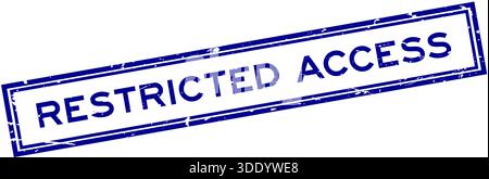 Stampigliatura blu con sigillo quadrato in gomma su fondo per superfici bianche Illustrazione Vettoriale