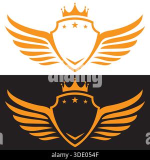 Modello King Crown Royal Premium Luxury con logo Icon Vector Illustrazione Vettoriale