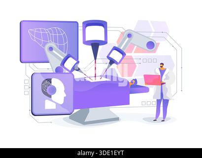 Illustrazione del vettore del concetto astratto del braccio di chirurgia robotica. Illustrazione Vettoriale