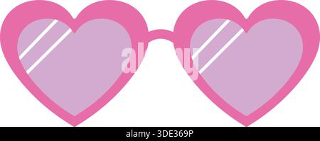 Occhiali da sole retro rosa a forma di cuore illustrazione vettoriale Illustrazione Vettoriale