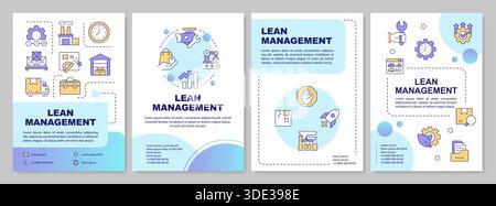 Layout brochure gradiente blu gestione magra Illustrazione Vettoriale