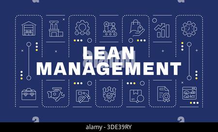 Concetto di parola blu di gestione snella Illustrazione Vettoriale