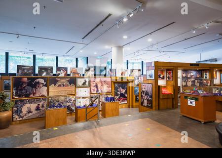 Kuching, Malesia - maggio 2023: Interni del Kuching Cat Museum a Sarawak, Malesia. Un punto di riferimento e popolare attrazione turistica a Kuching, l'isola del Borneo. Foto Stock