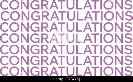 Messaggio di congratulazioni in grassetto viola su nero Illustrazione Vettoriale