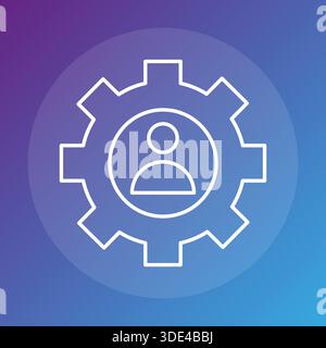 Icone account di personalizzazione. Impostazioni professionali Vector. Professionalizzazione dei simboli del profilo. Sofisticato sfondo viola. EPS 10. Illustrazione Vettoriale