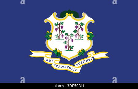 Bandiera del Connecticut, bandiera ufficiale del Connecticut illustrazione vettoriale Illustrazione Vettoriale