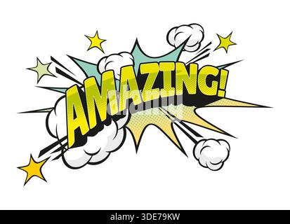 Incredibile adesivo con effetto sonoro comico Illustrazione Vettoriale