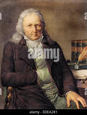 Ritratto di Jacques Henri Bernardin de Saint Pierre (Jacques-Henri Bernardin de Saint-Pierre ou St-Pierre ou St Pierre) (1737-1814), scrittore e botanico francese, chiamato anche Bernardin de St. Pierre. Foto Stock