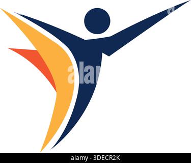 Healthy Lifestyle e Human Growth Logo per il fitness Illustrazione Vettoriale