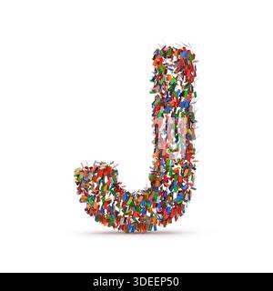 Vivace Confetti lettera J multicolore Foto Stock