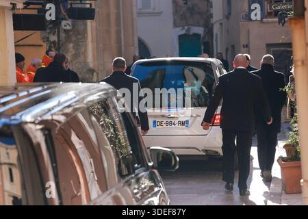 Saint Tropez, Francia. 7 gennaio 2026. © PHOTOPQR/LA PROVENCE/Gilles BADER ; Saint Tropez ; 07/01/2026 ; Obseques de Brigitte Bardot a Saint Tropez Brigitte Bardot Funerals a Saint Tropez, Francia crediti: MAXPPP/Alamy Live News Foto Stock