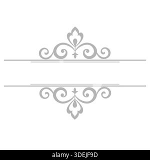 Elemento grigio vintage. Design vettoriale grafico. Decorazioni grafiche damascate Illustrazione Vettoriale