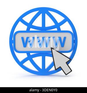 Icona World Wide Web con cursore Foto Stock