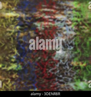 Immagine 2D a colori saturi astratti con disturbi e linee frastagliate Foto Stock