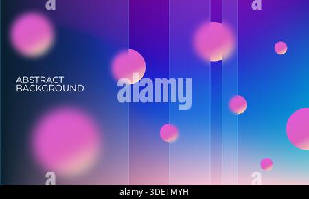 Sfondo scuro con sfere colorate 3d. Illustrazione Vettoriale