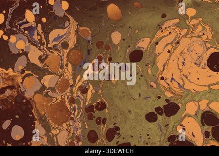 Tessuto marmorizzato Ebru sfondo ondulato fatto a mano. Illustrazione esclusiva della consistenza di martellatura liquida ART Foto Stock