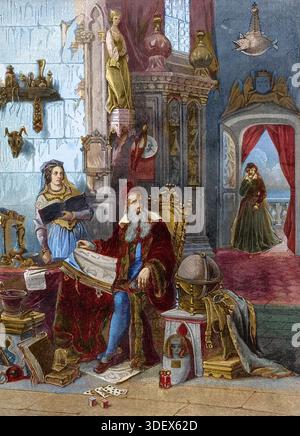 Caterina de Medici, 1519-1589, e il suo astrologo Nostradamus, 1503-1566 - Foto Stock