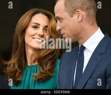 Londra, Regno Unito. 02 Ottobre 2019. Il Duca e la Duchessa di Cambridge partecipano ad un evento speciale ospitato da sua altezza l'Aga Khan all'Aga Khan Center. Foto Stock