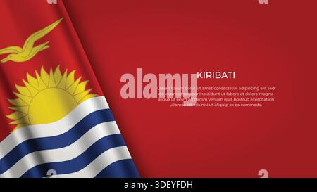 Bandiera KIRIBATI con colore originale Illustrazione Vettoriale