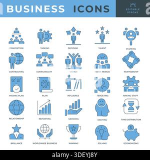 Set di più Business Icons con traccia modificabile Illustrazione Vettoriale