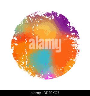 Oggetto circolare multicolore ad acquerello . disegnato a mano. Non ai, Vector Illustrazione Vettoriale