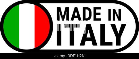 made in italy bandiera italiana colori logo simbolo vettoriale isolato su sfondo trasparente Illustrazione Vettoriale