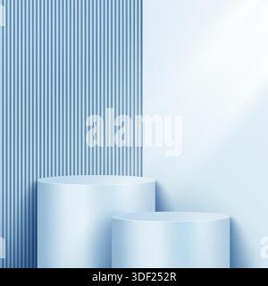 Scena minima astratta. Podio minimo con base in materiale morbido. Palchi morbidi e plateau di presentazione del prodotto. Illustrazione Vettoriale