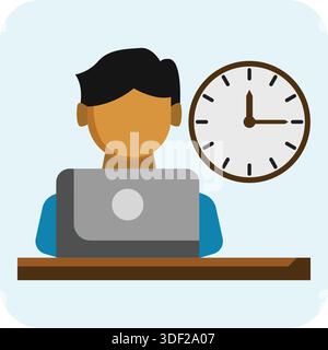 Icona Work Flat. Illustrazione vettoriale. Vettore dell'illustrazione di lavoro. Illustrazione Vettoriale