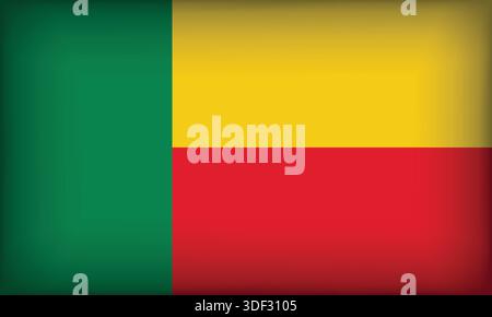 Bandiera BENIN con colore originale Illustrazione Vettoriale