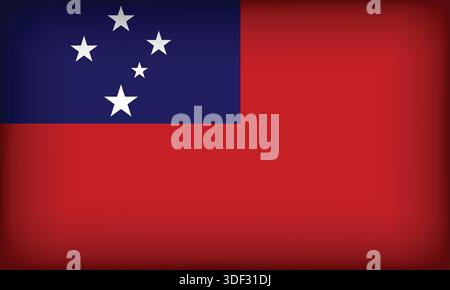 SAMOA Flag dal colore originale Illustrazione Vettoriale