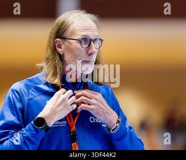 ALMERE - allenatore olandese Staffan Olsson durante la partita di pallamano della Golden League tra Paesi Bassi e Norvegia. I giocatori di pallamano si stanno preparando per il Campionato europeo. SEM VAN DER WAL / ANP Foto Stock