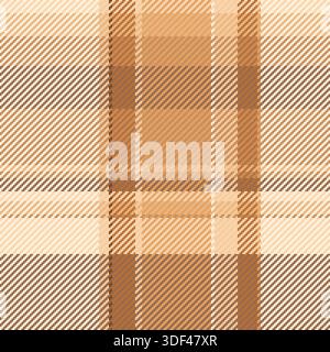 Tessuto per tovaglie motivo tartan, su misura per lo sfondo senza cuciture. Tessuto vettoriale tono in tinta con plaid arancione e colori chiari. Illustrazione Vettoriale