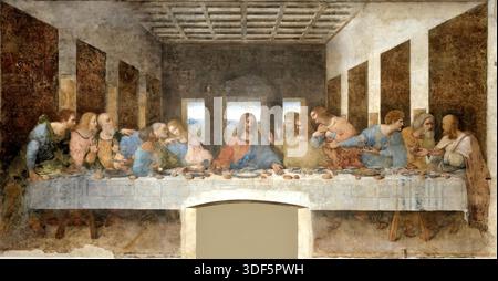 L'ultima cena, 1495 dipinto di Leonardo da Vinci Illustrazione Vettoriale